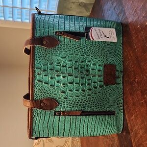 American Darling Turquoise crocodile tote